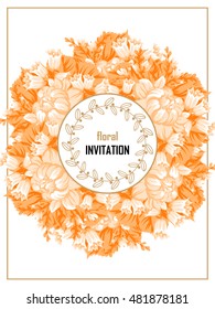 Invitation with floral background