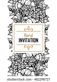 Invitation with floral background