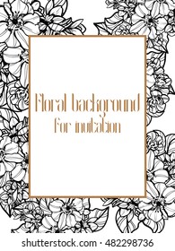 Invitation with floral background