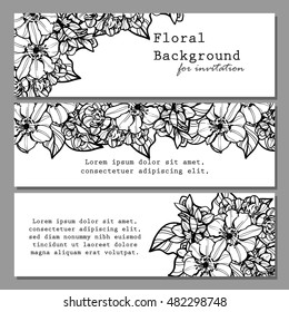 Invitation with floral background