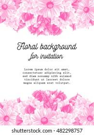 Invitation with floral background