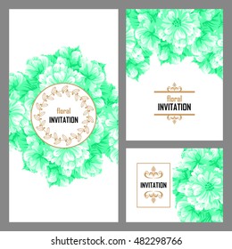 Invitation with floral background