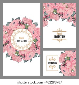 Invitation with floral background