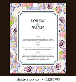 Invitation with floral background