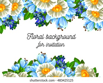 Invitation with floral background