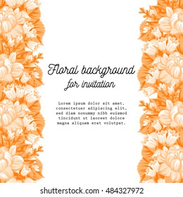 Invitation with floral background