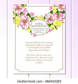 Invitation with floral background