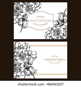 Invitation with floral background
