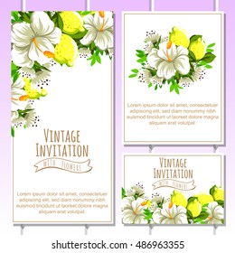 Invitation with floral background