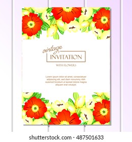 Invitation with floral background