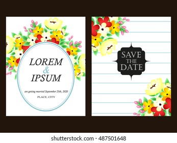 Invitation with floral background