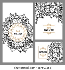 Invitation with floral background