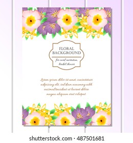Invitation with floral background