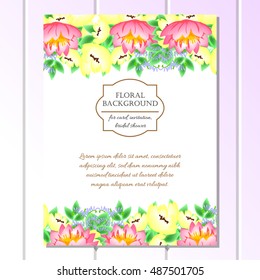 Invitation with floral background