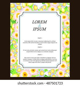 Invitation with floral background