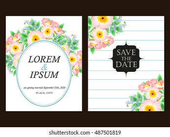 Invitation with floral background