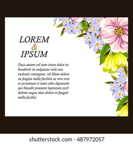 Invitation with floral background