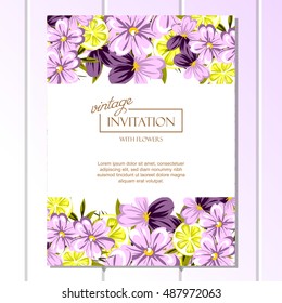 Invitation with floral background