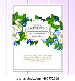 Invitation with floral background