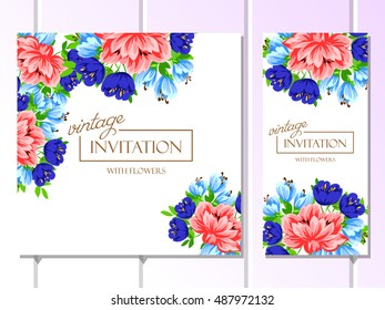 Invitation with floral background
