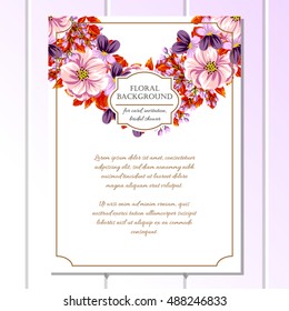 Invitation with floral background