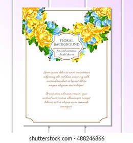 Invitation with floral background