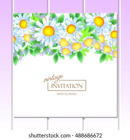 Invitation with floral background