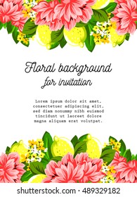 Invitation with floral background