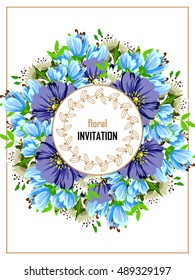 Invitation with floral background
