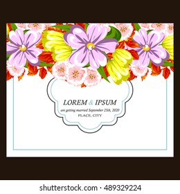 Invitation with floral background