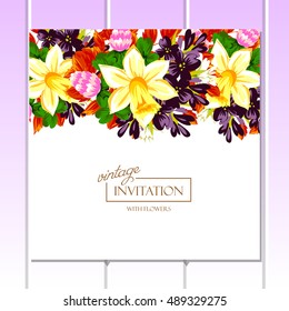 Invitation with floral background