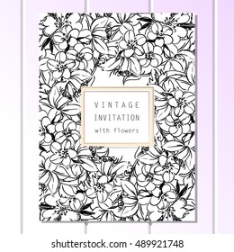 Invitation with floral background