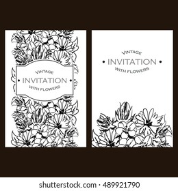 Invitation with floral background