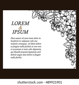 Invitation with floral background
