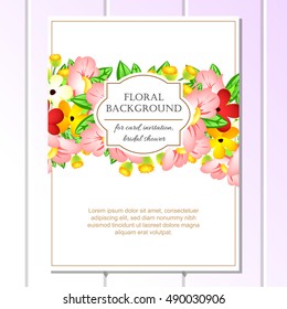Invitation with floral background