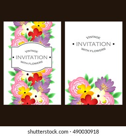 Invitation with floral background
