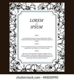 Invitation with floral background