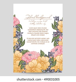 Invitation with floral background
