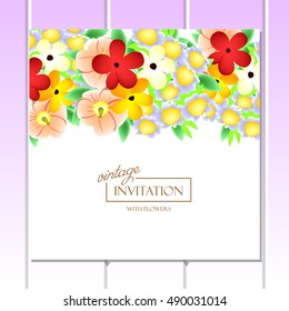 Invitation with floral background
