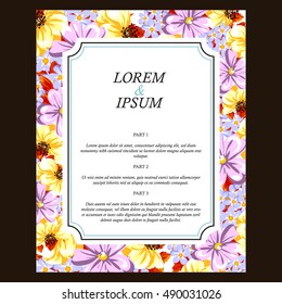 Invitation with floral background