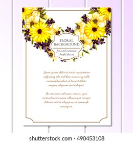 Invitation with floral background