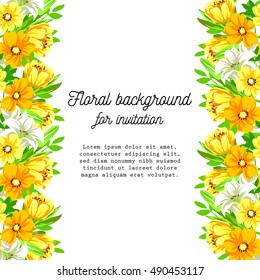 Invitation with floral background