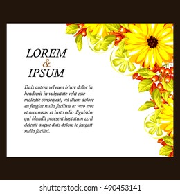 Invitation with floral background