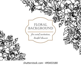Invitation with floral background