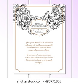 Invitation with floral background