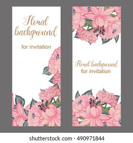Invitation with floral background