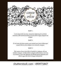 Invitation with floral background