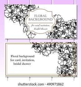 Invitation with floral background