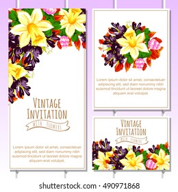 Invitation with floral background