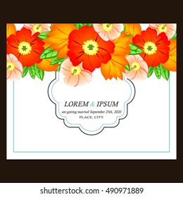 Invitation with floral background